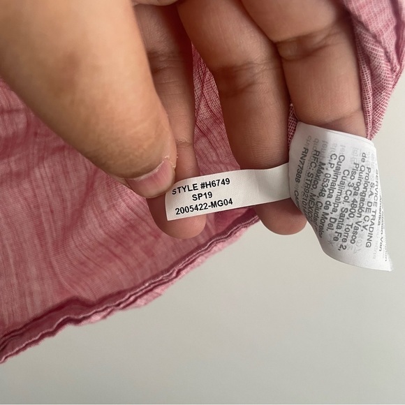 Madewell Red Short Sleeve Button-up Front Knot Shirt In Large - Picture 12 of 12